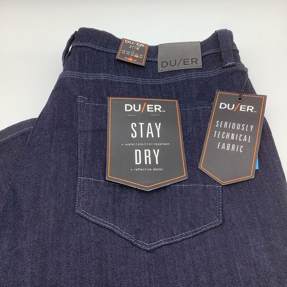 DU/ER DUER Mens L2X Slim Fit Stay Dry Cool Max Denim Jeans‎ Size 38 x 32 NWT
